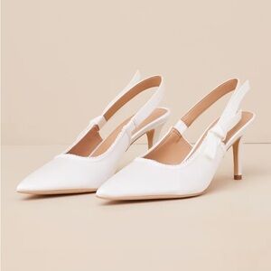 Lulu’s White Slingback Heels